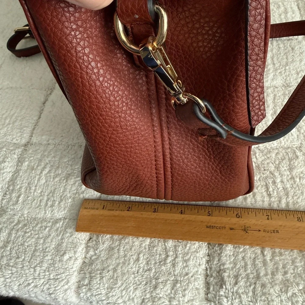 Urban Expressions Vegan Leather Satchel Crossbody Bag Zipper Compartment
